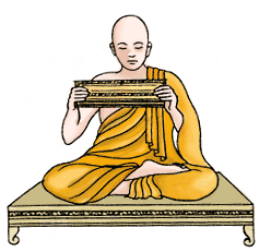 Thai monk studying