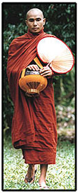 Burmese monk on alms-round
